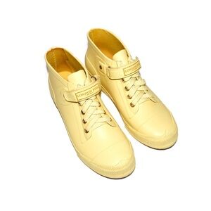 London Fog Yellow High Top Lace Up Rain Boots